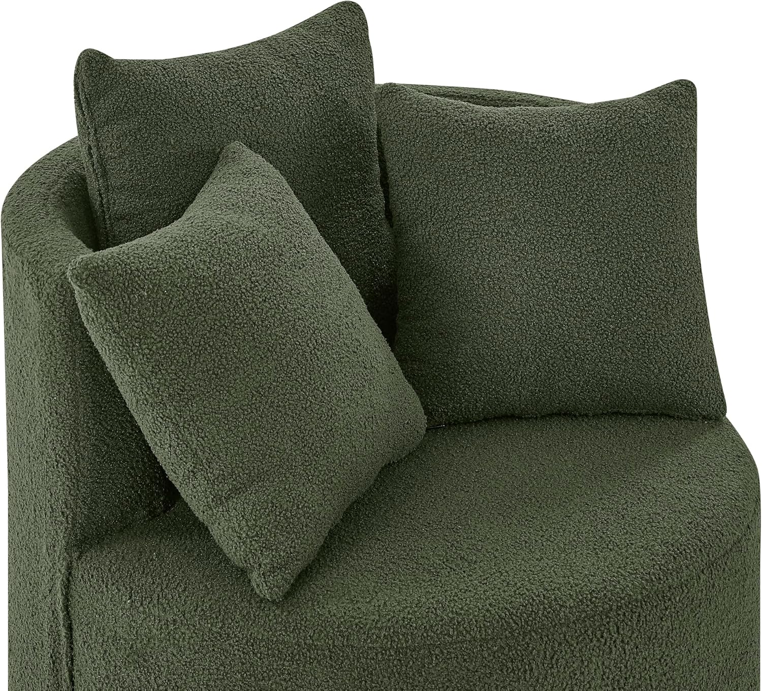 Ucloveria Silla giratoria redonda con ruedas móviles y 3 almohadas para sala de estar, dormitorio, verde