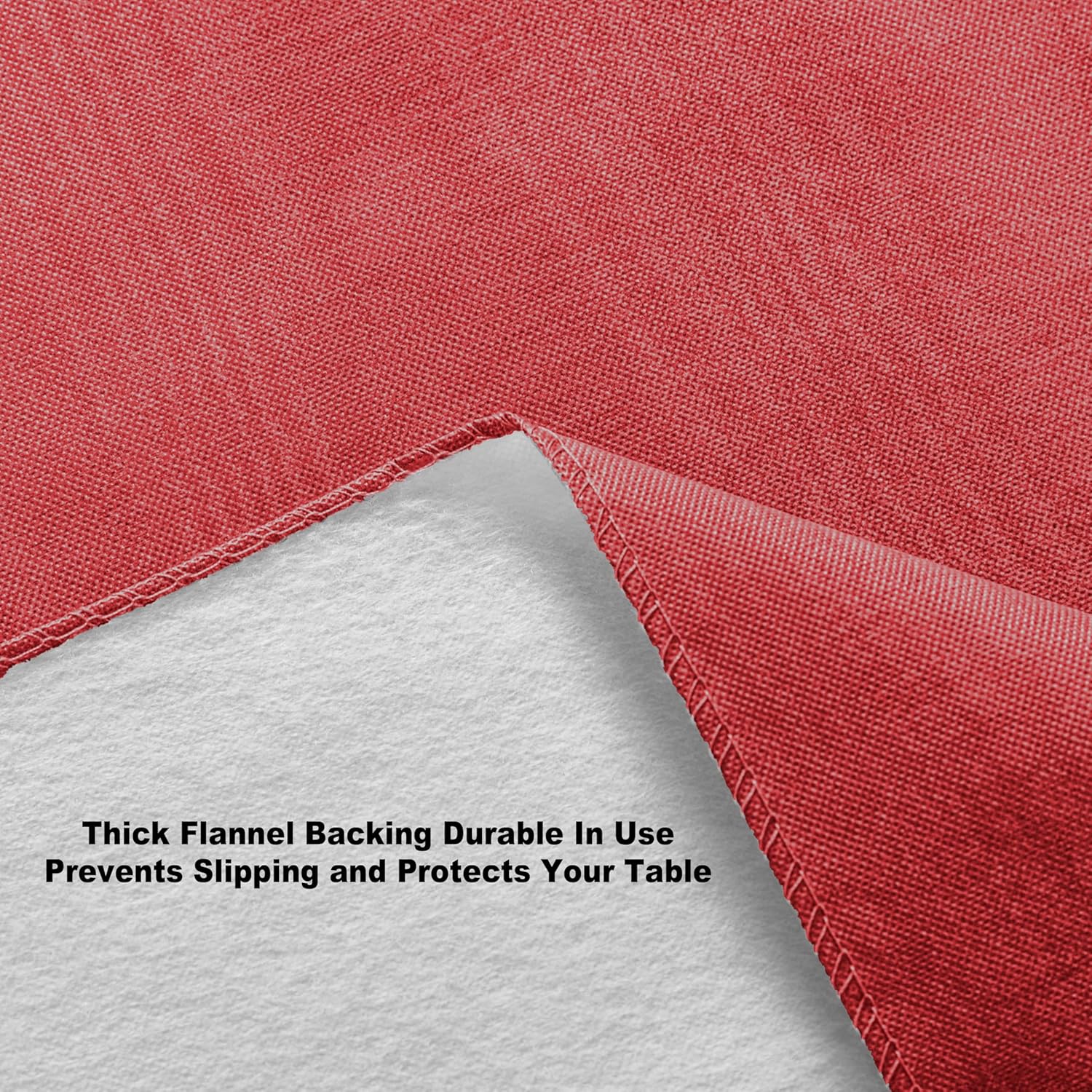 Newbridge Mantel de vinilo ondulado con reverso de franela de vinilo resistente con estampado de color liso rojo Moire, para interiores y