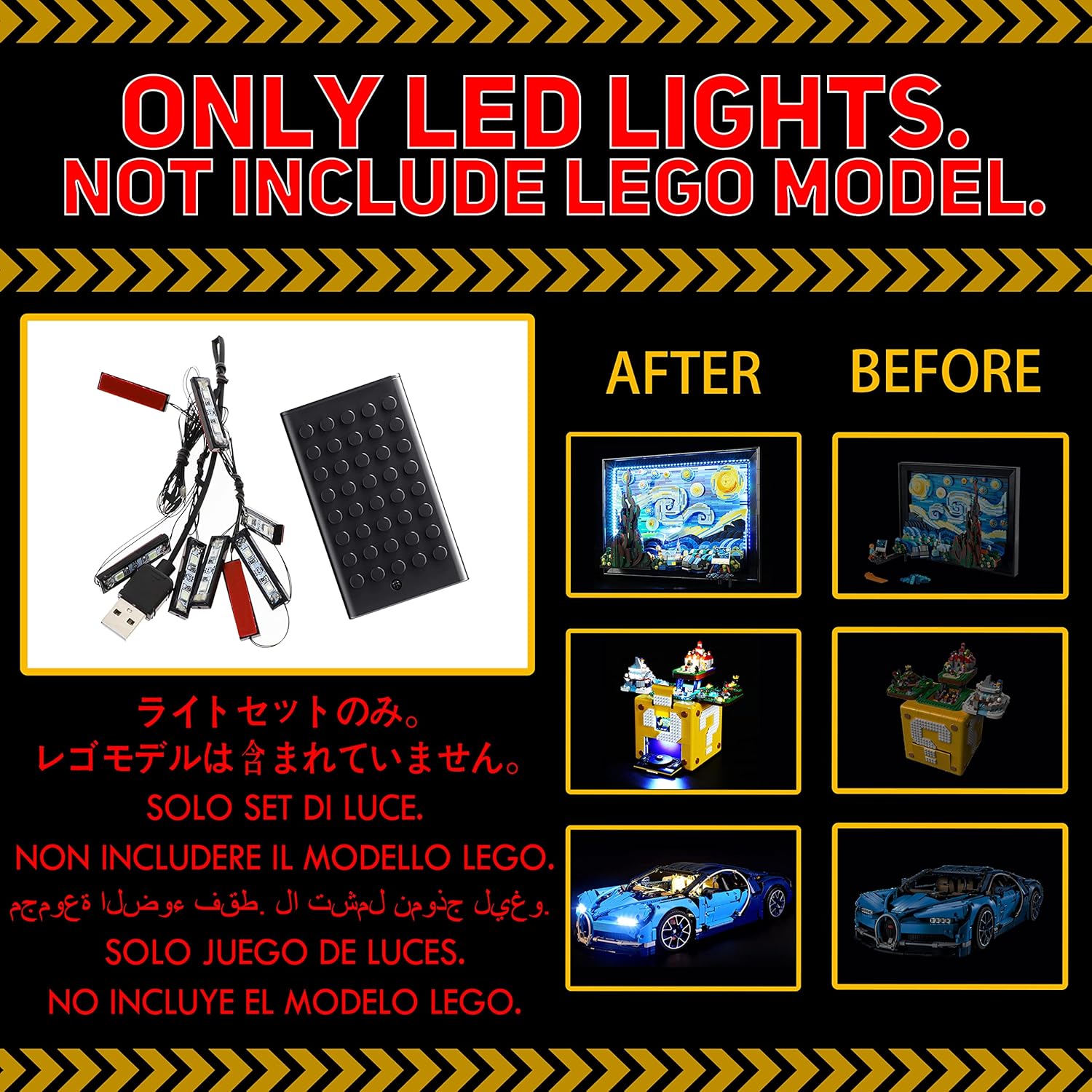Kits LED para el modelo Monster Jam Max-D, LED solo para el modelo 42119 (solo luz, no incluye el juego de modelos).