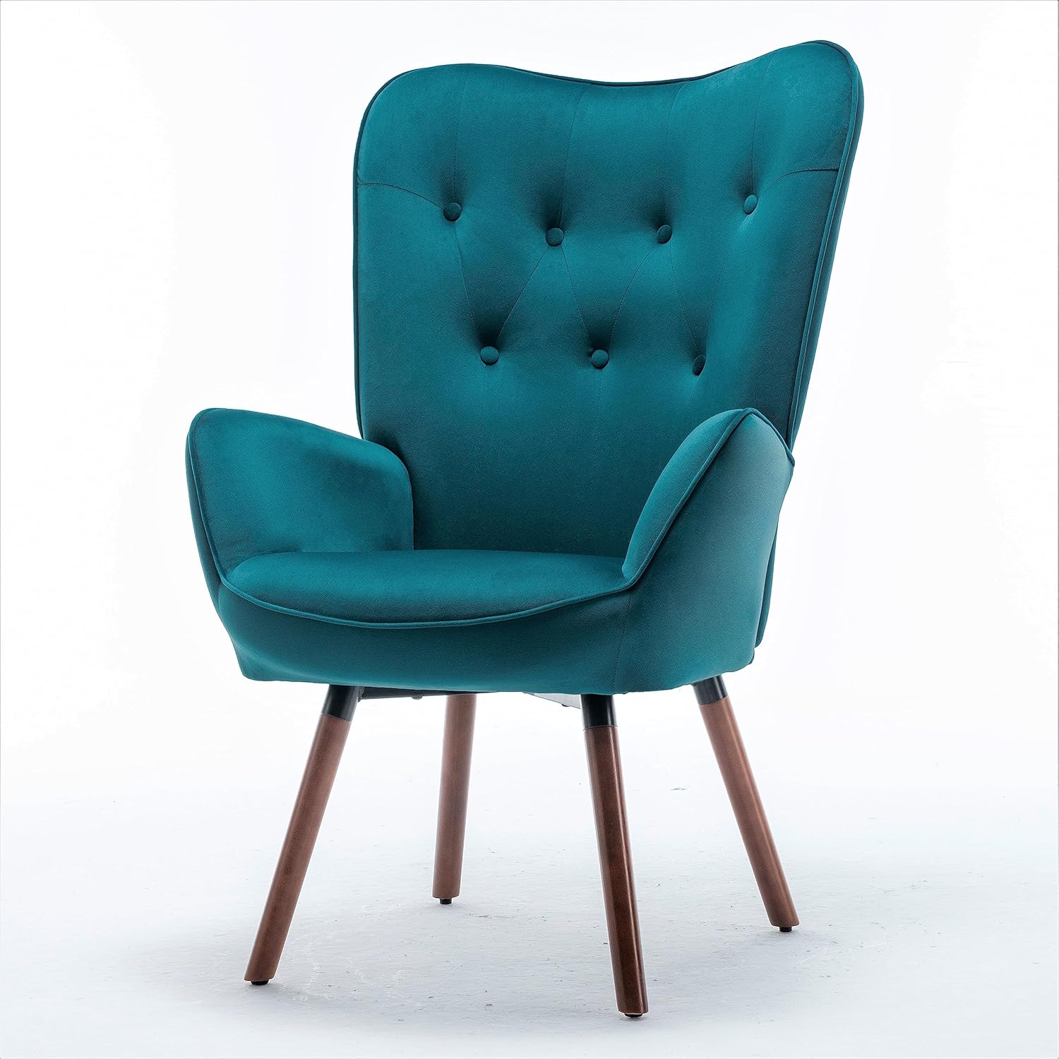Sillas elegantes con brazos decorativos para sala de estar, dormitorio u oficina en casa, sillón de mediados de siglo con botones con diseño de