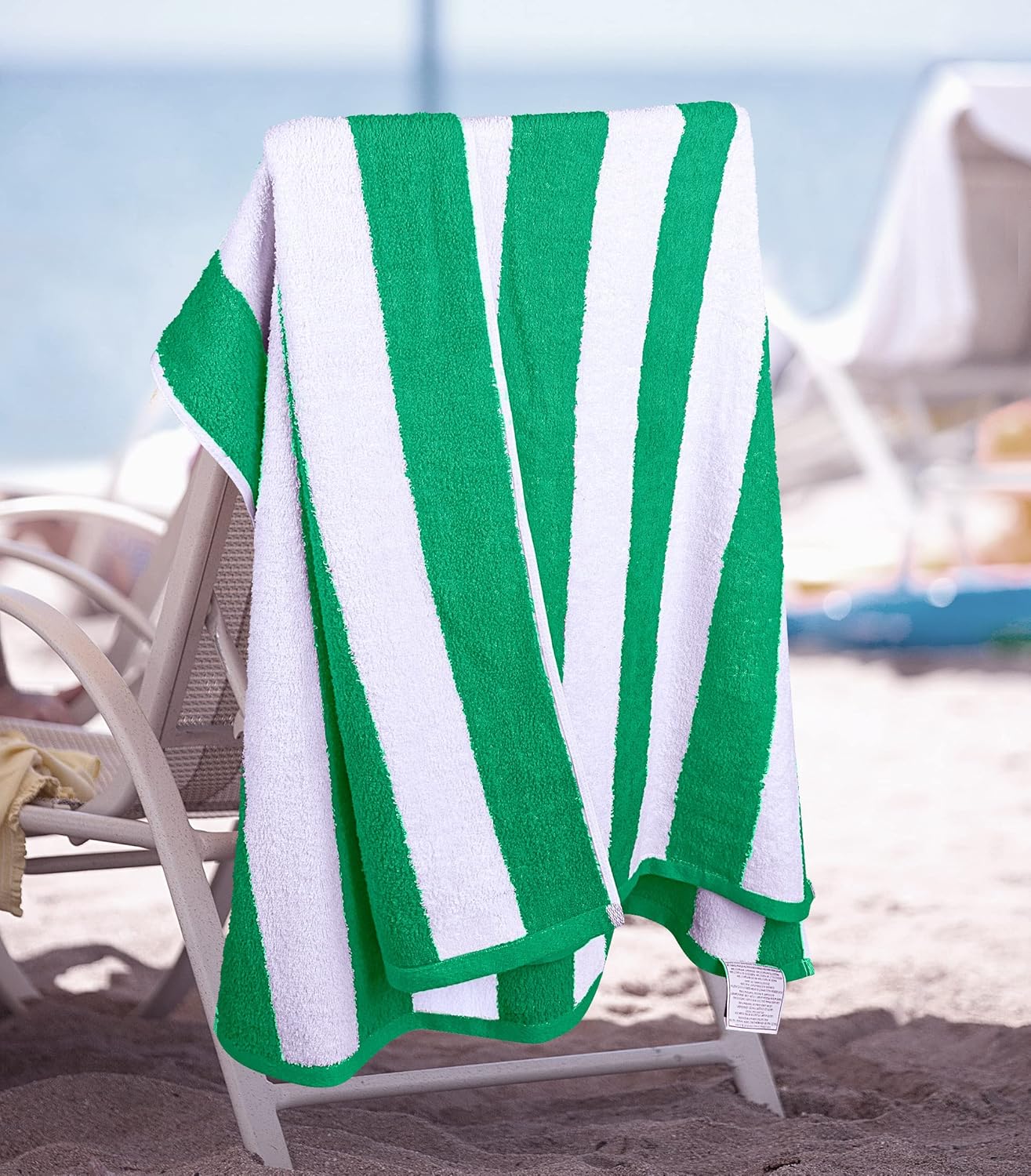 Utopia – Paquete variado de toallas de playa Cabana Stripe (30 x 60 pulgadas) a rayas, 100% algodón hilado en aro, toallas de piscina supergrandes,