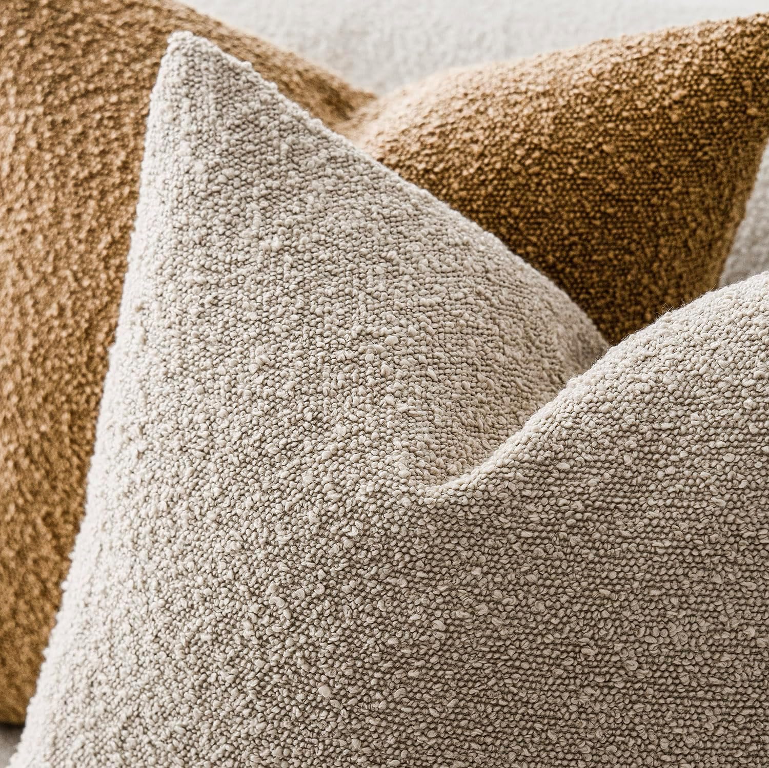 Foindtower Fundas de almohada texturizadas con diseño de boucle, fundas de almohada sólidas, acogedoras, suaves, decorativas, para silla, sofá,