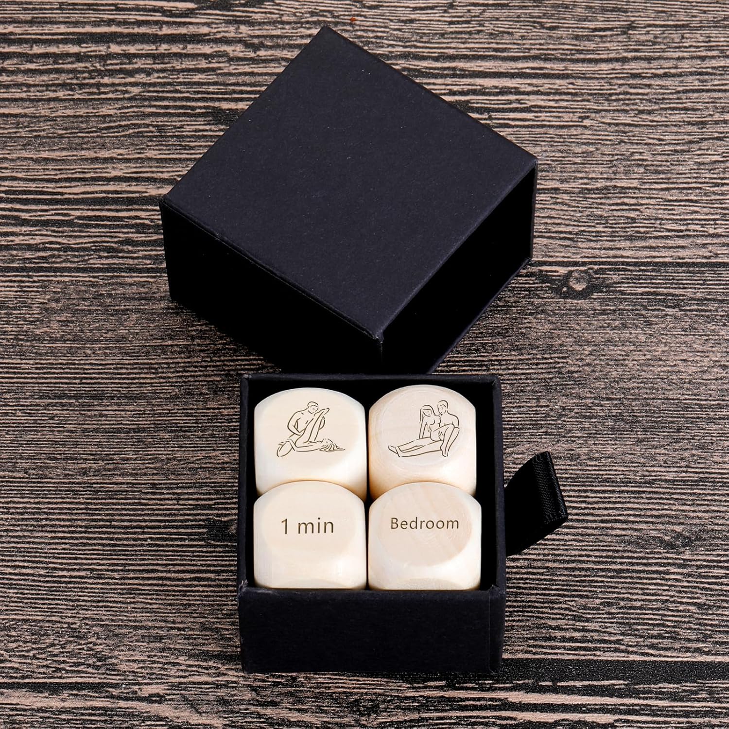 4 piezas de idea de cita nocturna, cumpleaños, aniversario, pareja, Navidad, relleno de calcetines de Navidad, dados traviesos para ella, él, novio,