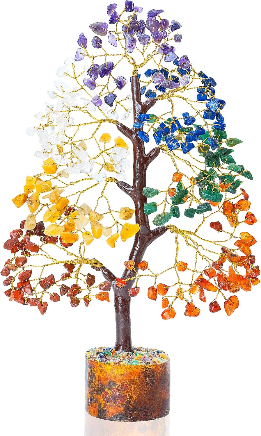 ZAICUS Árbol de los siete chakras, árbol artificial, cristales y piedras curativas, cristales, árbol del dinero, decoración de cristal, cristales