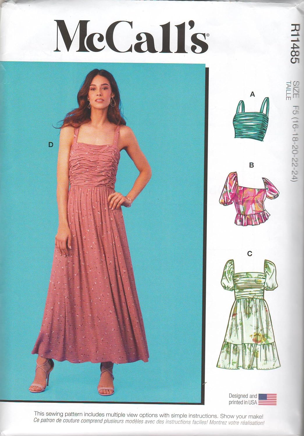 McCall’s Patrón de costura Misses’ Tops y vestidos talla F5 (16-18-20-22-24)