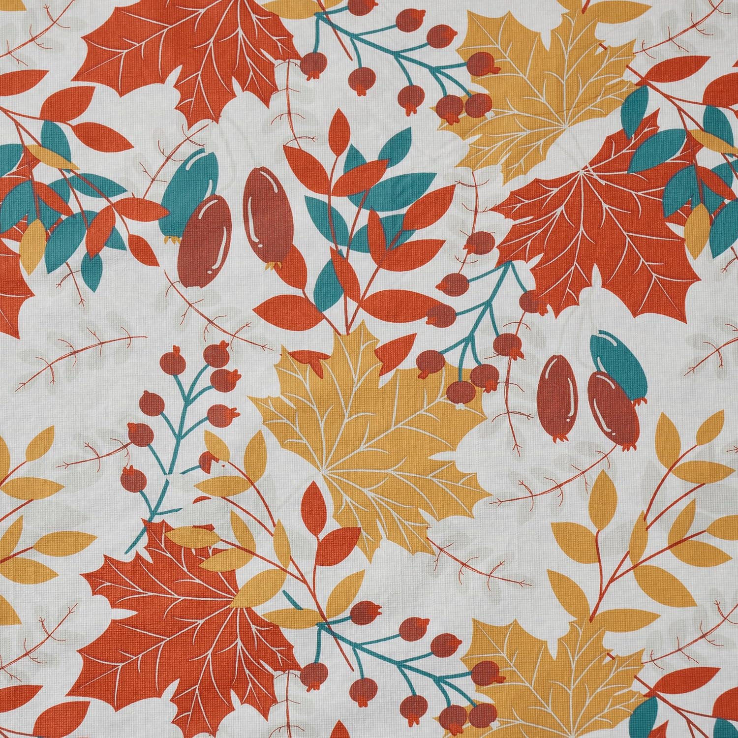 Serafina Home Mantel de vinilo con parte trasera de franela de otoño y Acción de Gracias, mantel de vinilo rústico con reverso de franela