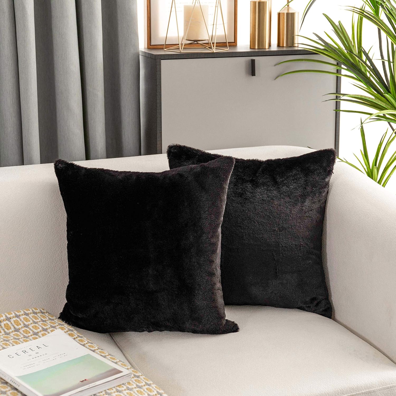 Home Brilliant Sheepskin Throw Fundas de almohada