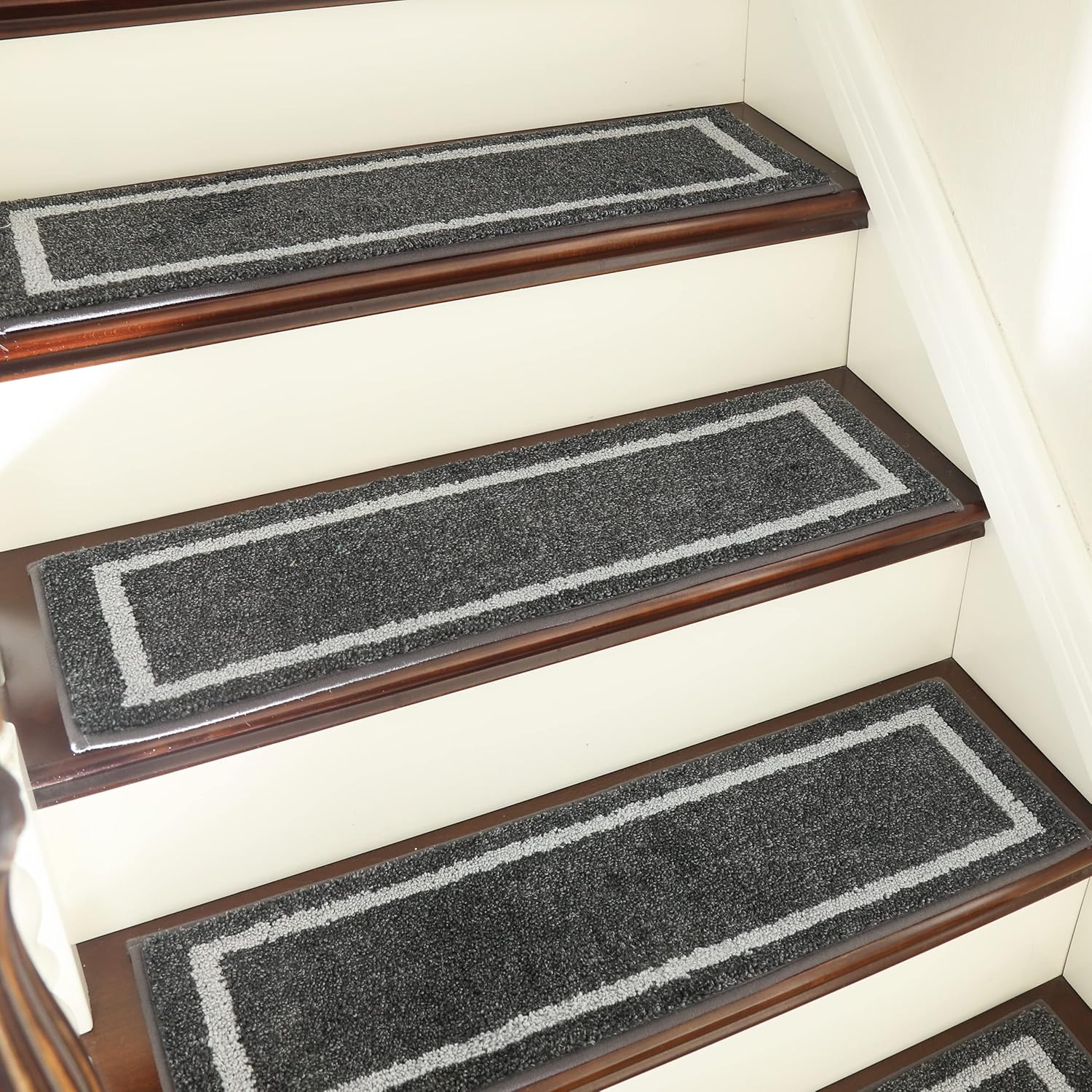 COSY HOMEER Alfombra antideslizante suave de 28 x 9 pulgadas, para interiores en peldaños de madera, alfombras para niños y perros, 100 % poliéster,