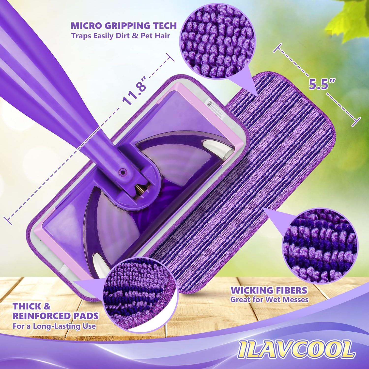 Paquete de 6 almohadillas reutilizables para trapeador compatibles con trapeador Swiffer Wet Jet, almohadillas de recambio de almohadillas de
