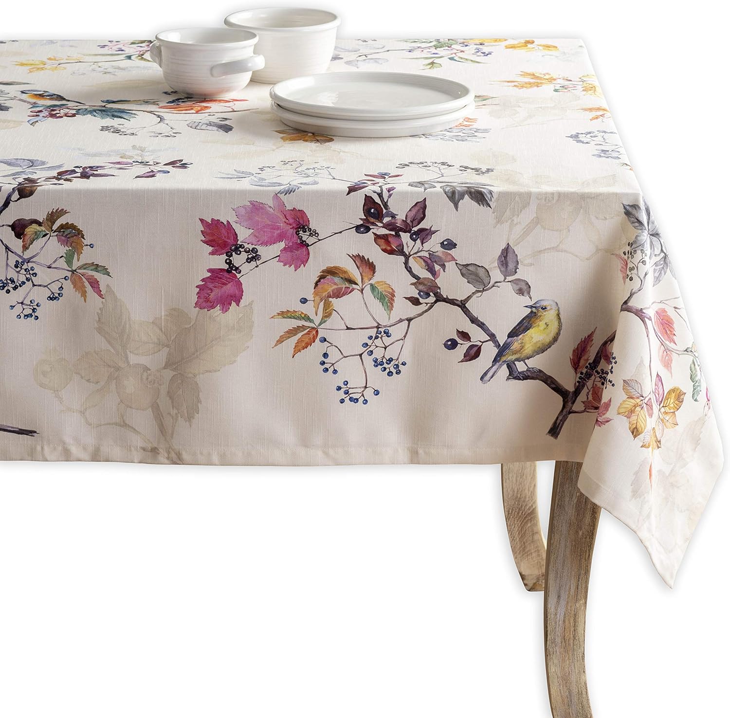 Maison d’ Hermine – Mantel rectangular decorativo lavable de 70 x 108 pulgadas, 100% algodón, para cena de vacaciones, boda y comedor, equinoccio,