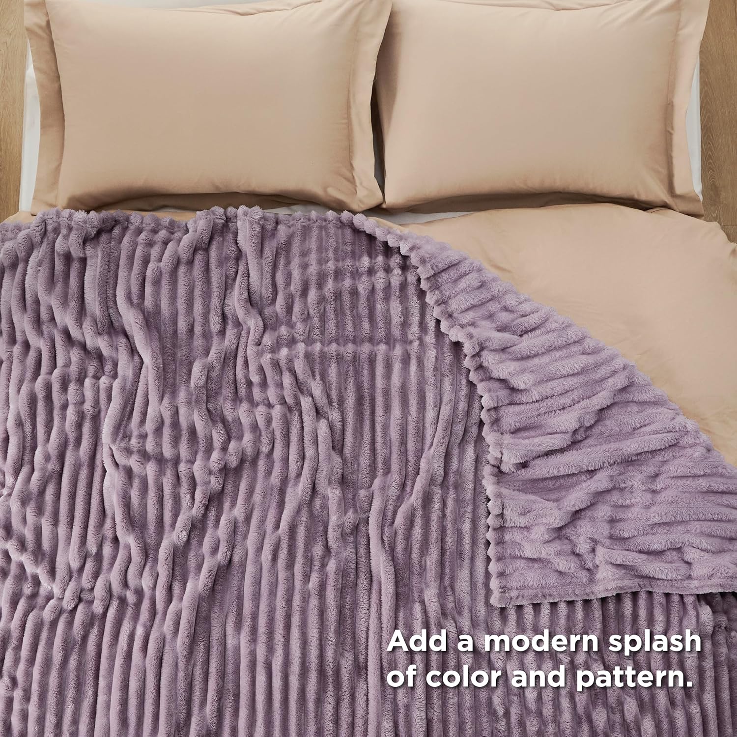 Bedsure – Manta de vellón morado claro para sofá, manta Queen súper suave y acogedora para mujer, bonita manta pequeña para niñas, 90 x 90 pulgadas