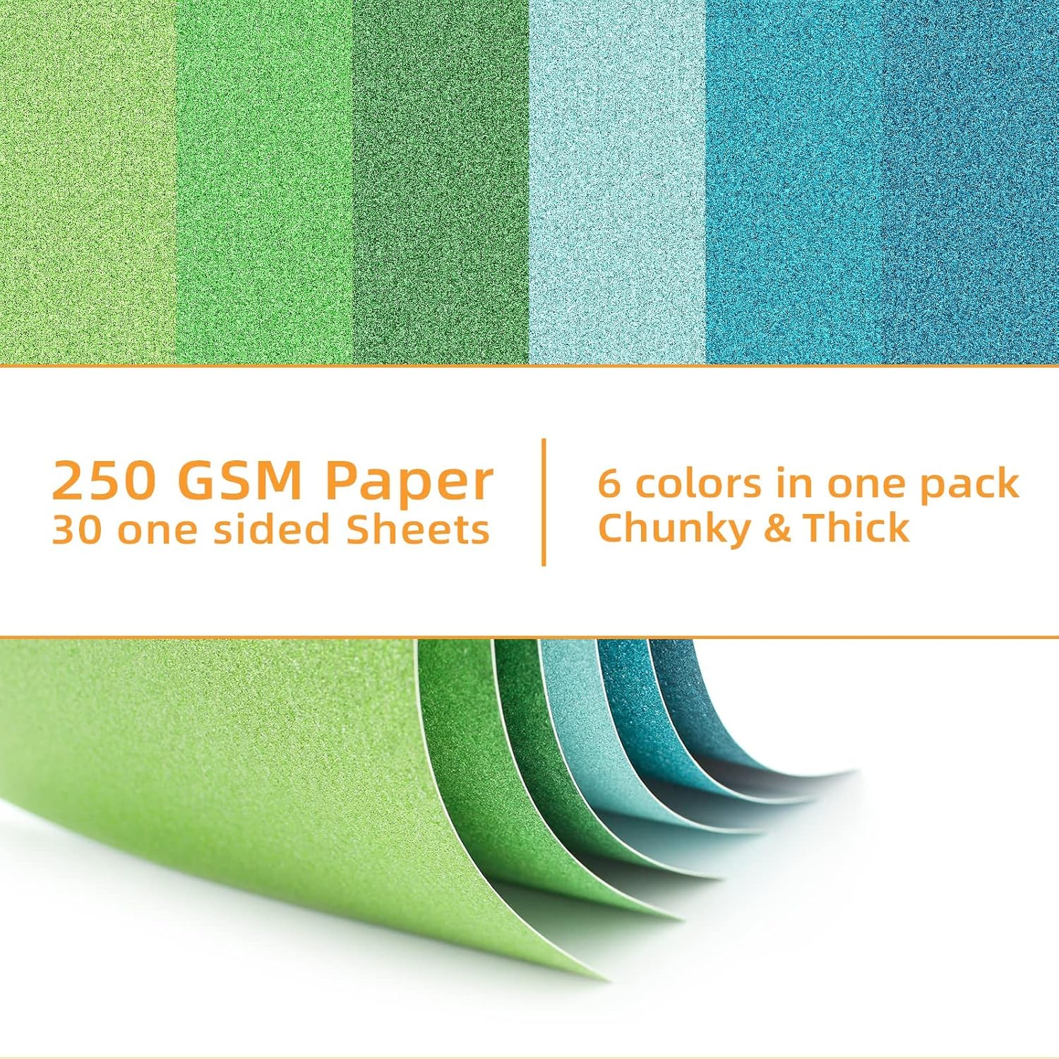 Papel de cartulina con purpurina, 30 hojas de papel con purpurina de 8.82 ozm, papel de manualidades brillante A4 de primera calidad, cartulina de 6