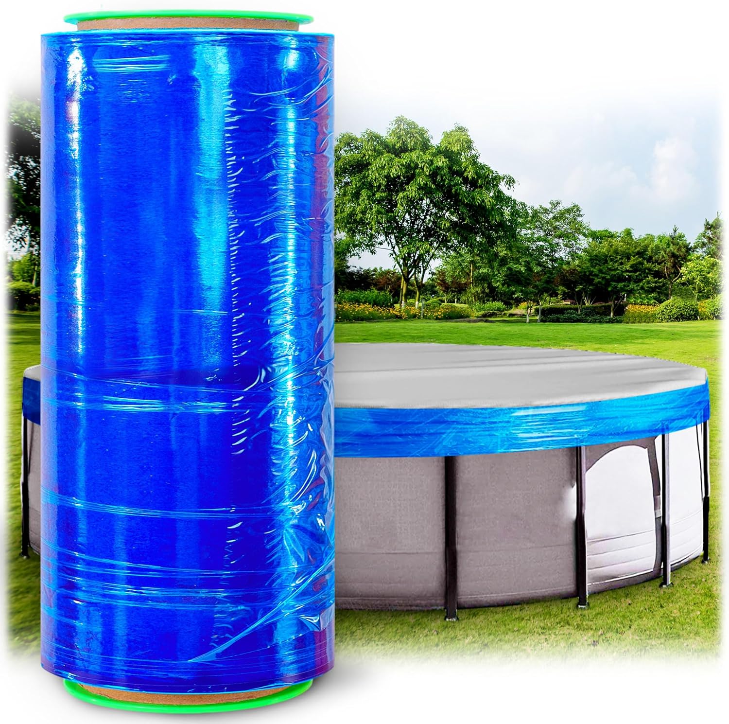 Cubierta de invierno de 1050 pies para piscinas sobre el suelo, cubierta de sello para piscinas sobre el suelo, cubierta transparente para una
