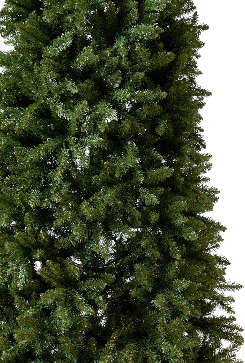 Árbol de Navidad artificial de pino verde delgado de 13 pies con 1360 luces LED blancas cálidas y ramas flexibles 3924
