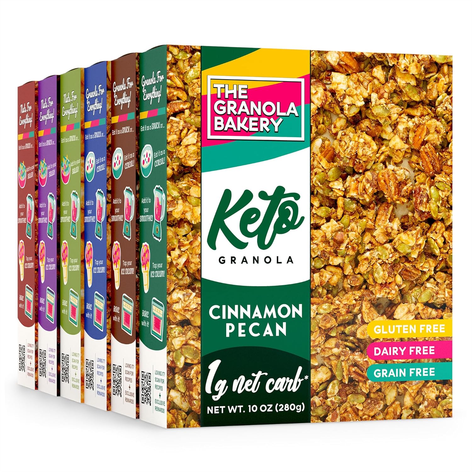 TGB Variety Keto Nuts and Granola  0.04 oz de carbohidratos netos Keto Snacks y cereales  Alimentos bajos en carbohidratos, sin gluten, 10 onzas