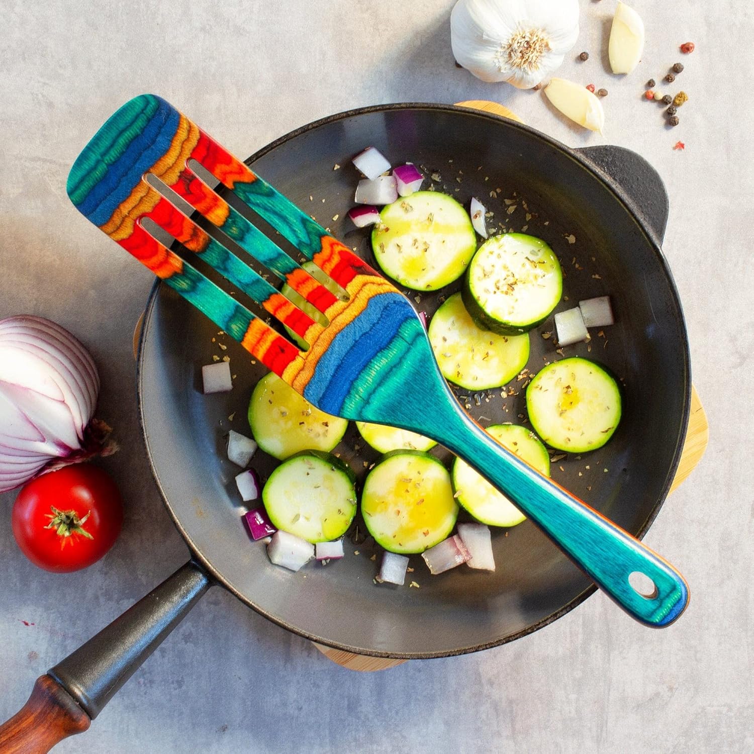 Baltique Montego Bay Collection – Utensilios de cocina de madera de 13 pulgadas, seguro para antiadherente