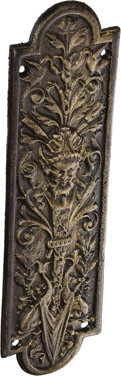 Design Toscano Greenman – Placa de hierro para puerta, color bronce