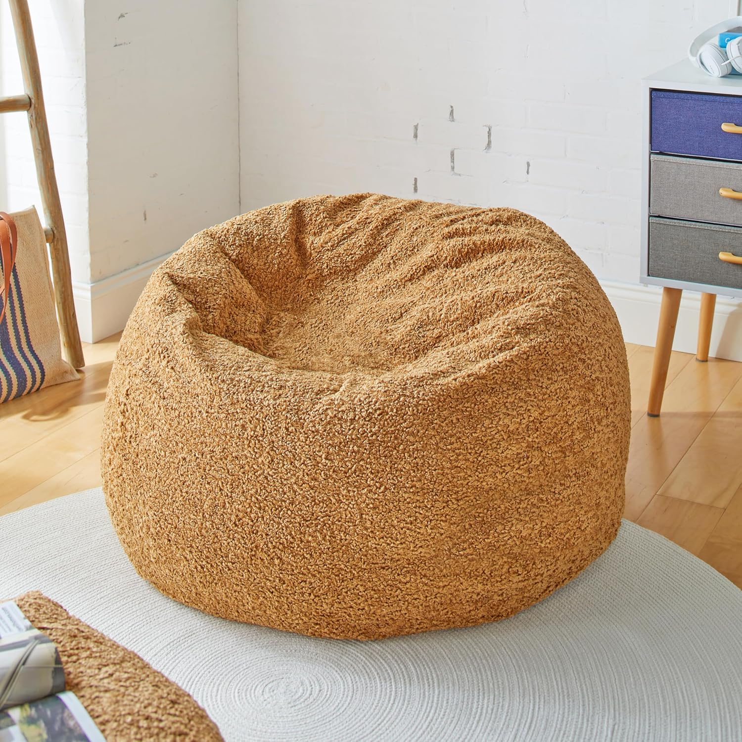 Mozaic Home Zazzle – Puf de interior color camello de 30 pulgadas de ancho x 30 pulgadas de ancho x 20 pulgadas de alto