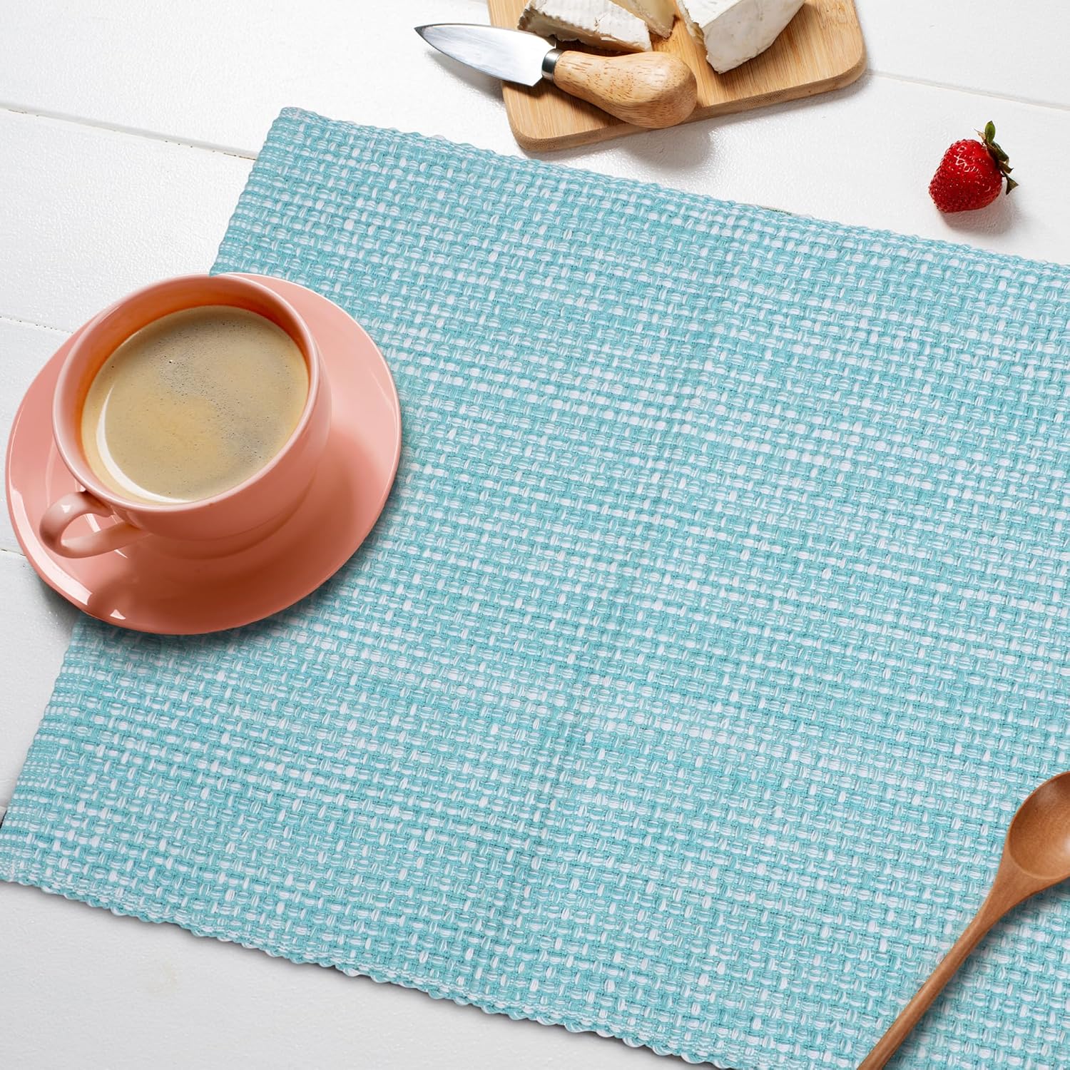 Urban Villa Manteles individuales para mesa de comedor, 100% algodón, 14 x 20 pulgadas, manteles individuales de gran tamaño, juego de 6 manteles