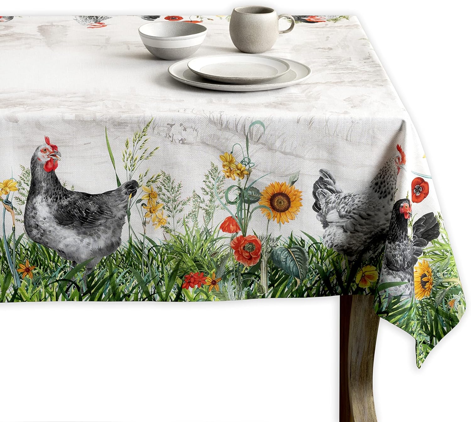 Maison d’ Hermine Mantel rectangular decorativo lavable de 70 x 90 pulgadas, 100 % algodón, para cena de vacaciones, boda, baby shower y comedor,