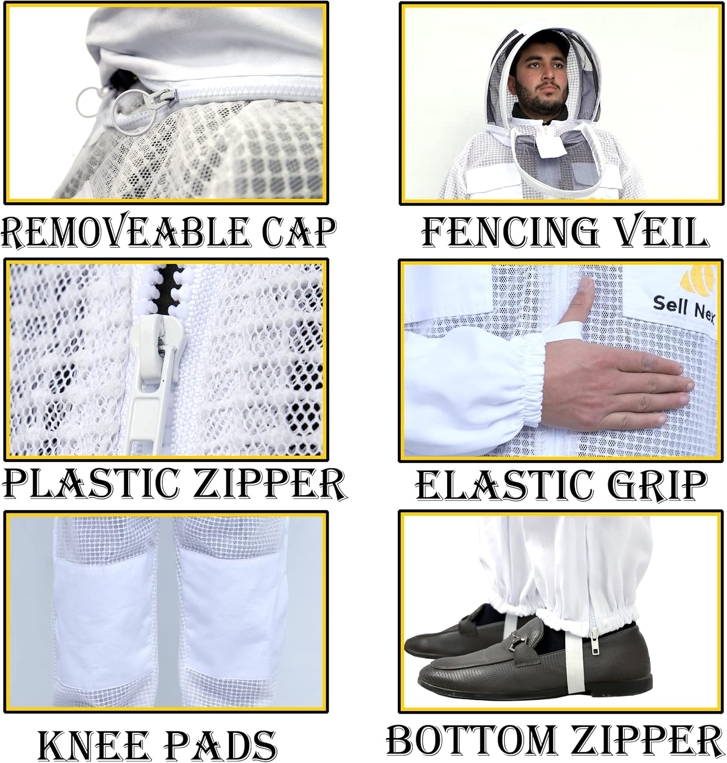 Sell Nex – Traje de abeja profesional de 3 capas ventilado para apicultor, traje de apicultura, traje a prueba de picaduras de abeja, con velo de