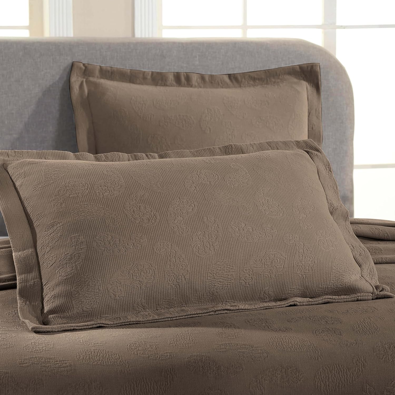 Superior colcha de una plaza de jacquard y matelasse 100 % algodón de alta calidad, turquesa, individual