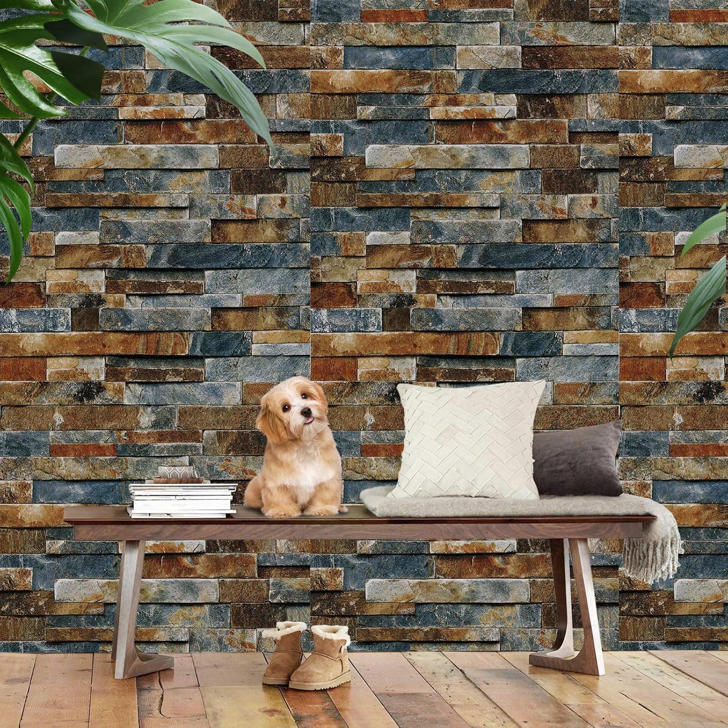 Papel tapiz de ladrillo para despegar y pegar, papel de pared extraíble retro para muebles antiguos, cubierta de papel de contacto, papel tapiz