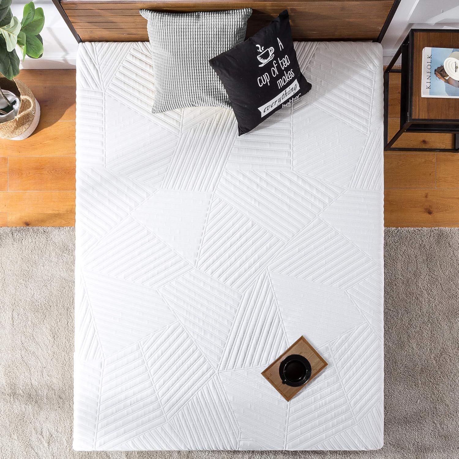 ZINUS – Colchón híbrido de resortes, con bolsillo adaptativo de cobre refrigerante, cubierta absorbente de humedad, espuma de refrigeración y