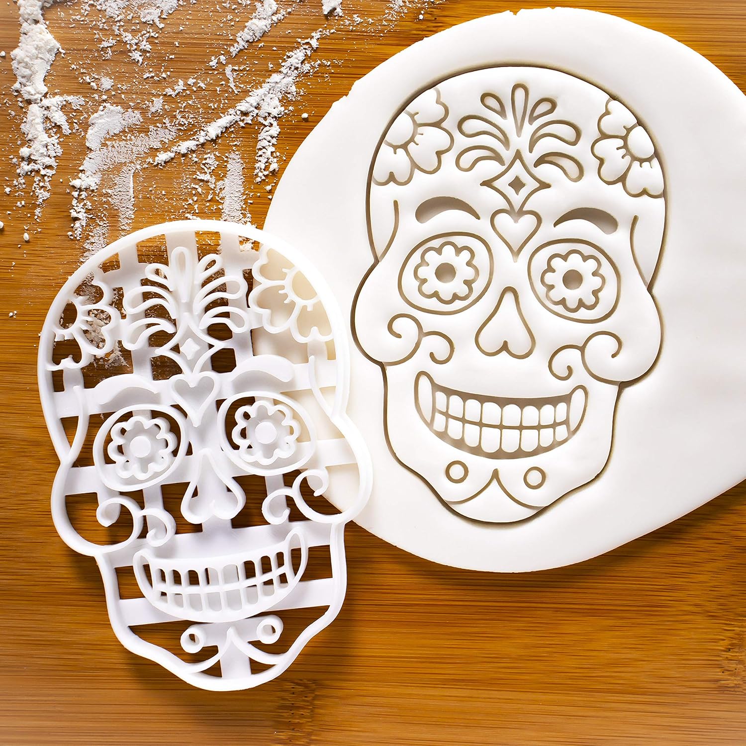 Floral Skull Day of the Dead cortador de galletas, 1 pieza – Bakerlogy
