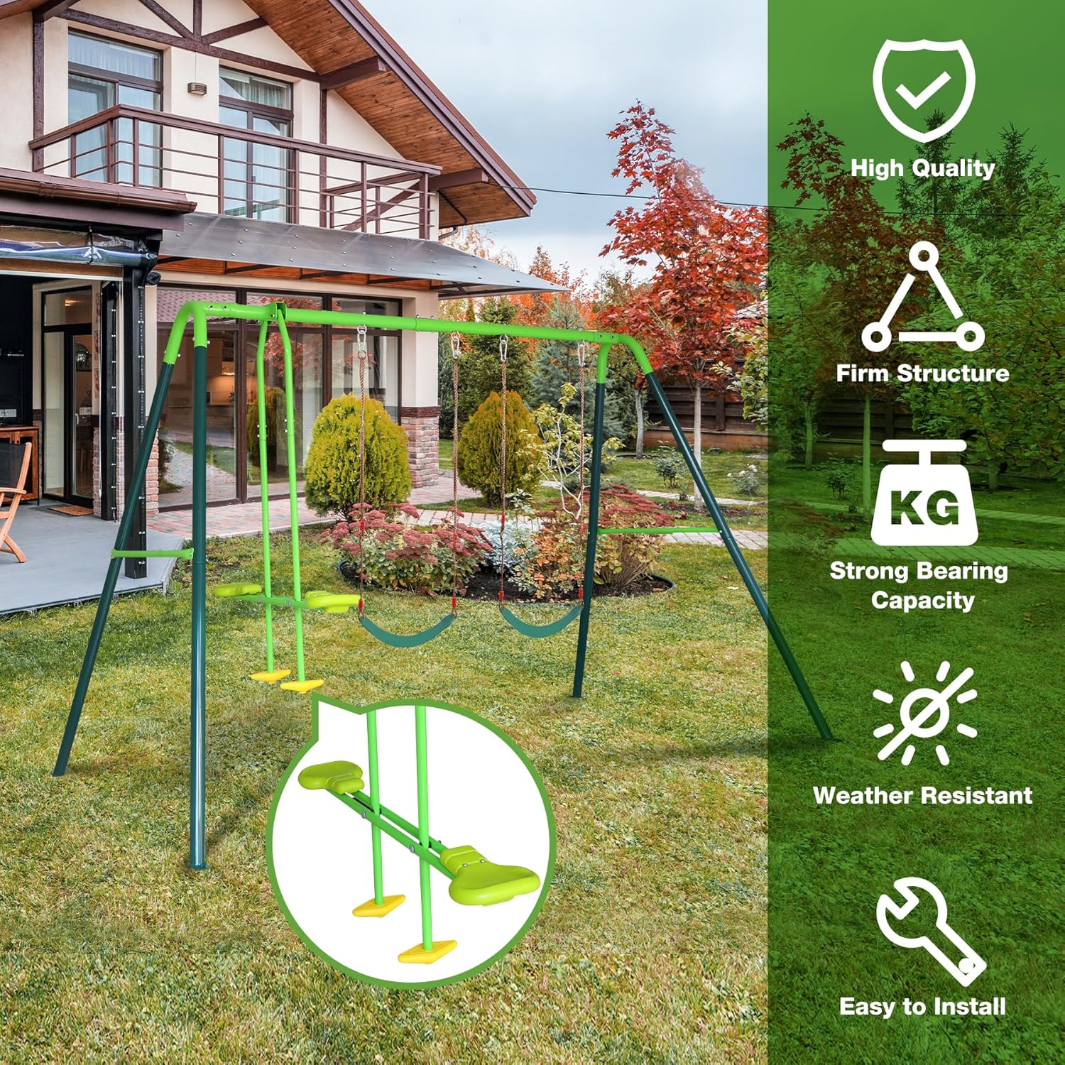 RedSwing Asiento de columpio para niños al aire libre con cuerda de 57-86 pulgadas, repuesto de asiento de columpio de seguridad para niños,