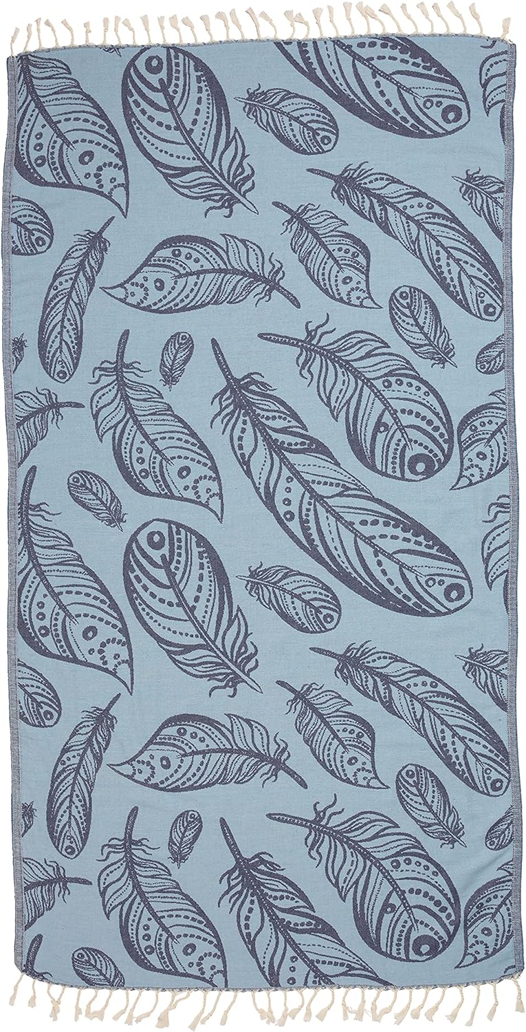 InfuseZen Toalla turca fina de plumas de pavo real, peshtemal bohemio chic de secado rápido, toalla de playa sin arena, toalla de baño absorbente,
