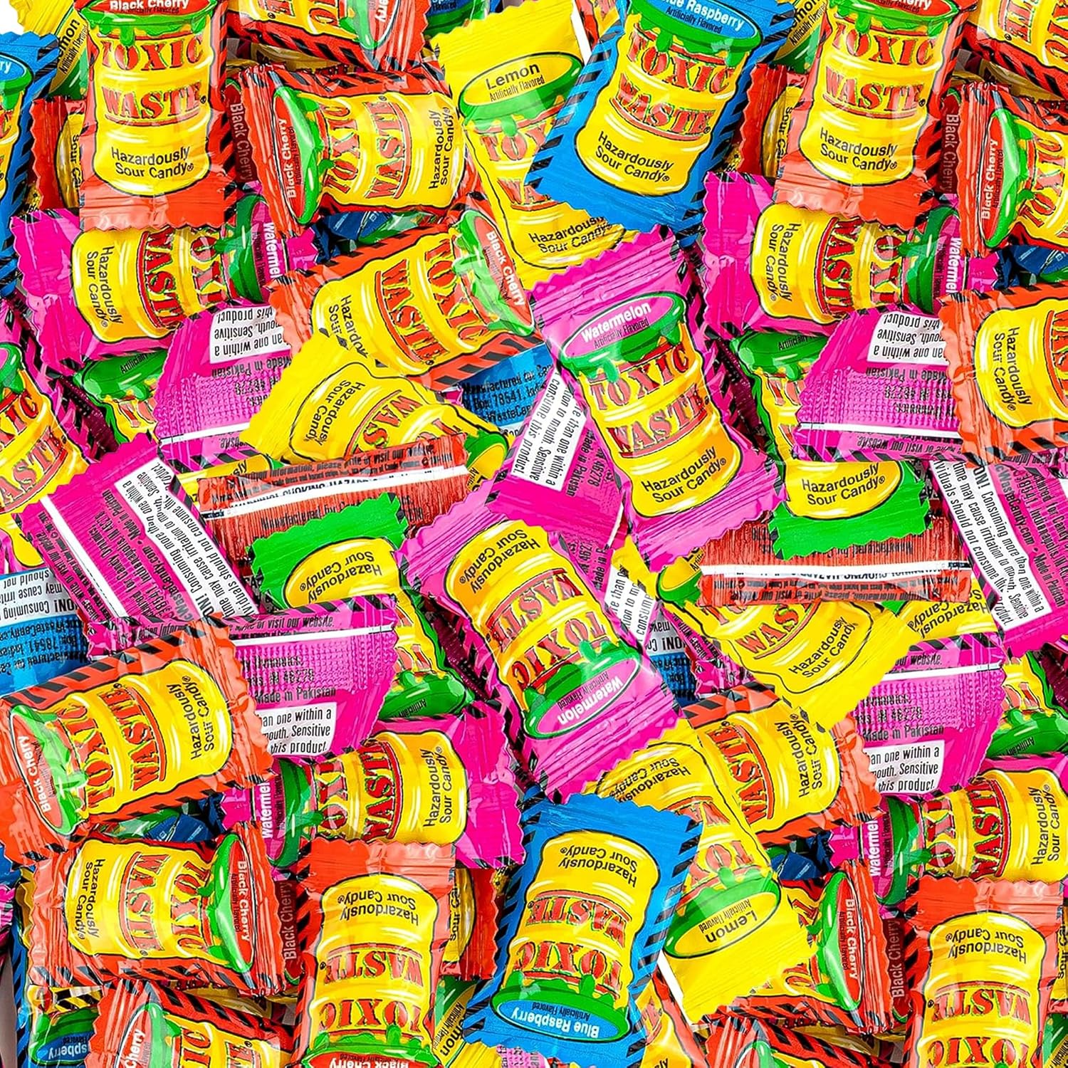 Caramelos tóxicos de residuos a granel de 1 libra de paquete variado de caramelos agrios, caramelos súper ácidos, dulces más ácidos del mundo,