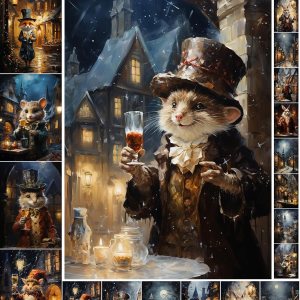 Decoupage – Paquete de papel (35 hojas de 6 x 8 pulgadas), lindos ratones y conejos victorianos con mejillas gorditas para celebrar el invierno, Decoupage – Paquete de papel (35 hojas de 6 x 8 pulgadas), lindos ratones y conejos victorianos con mejillas gorditas para celebrar el invierno,