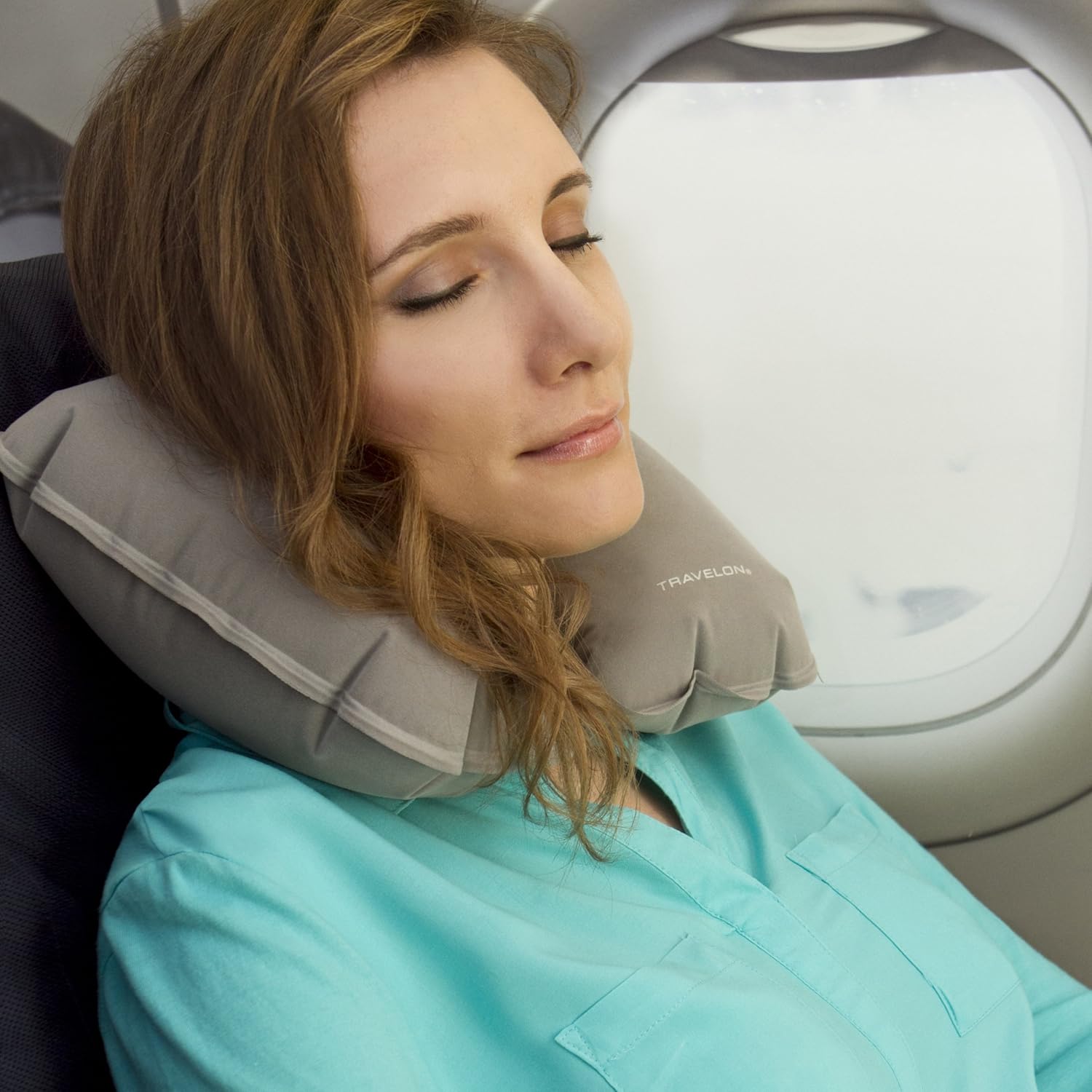 Travelon Almohada inflable, gris, tamaño único, vinilo