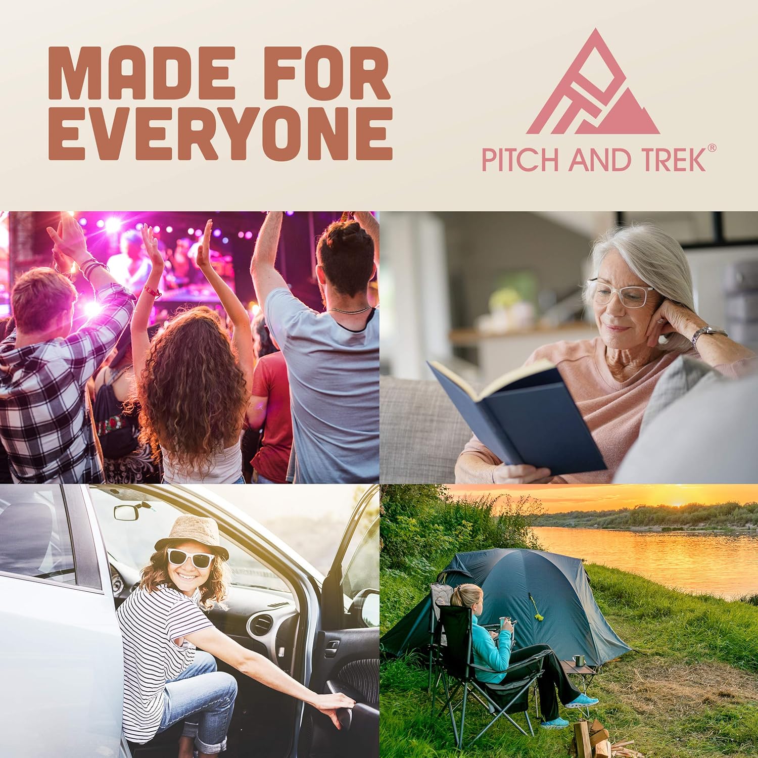 Pitch and Trek Dispositivo de micción femenina, embudo de orina de silicona con bolsa de transporte discreta, para viajes, viajes por carretera,