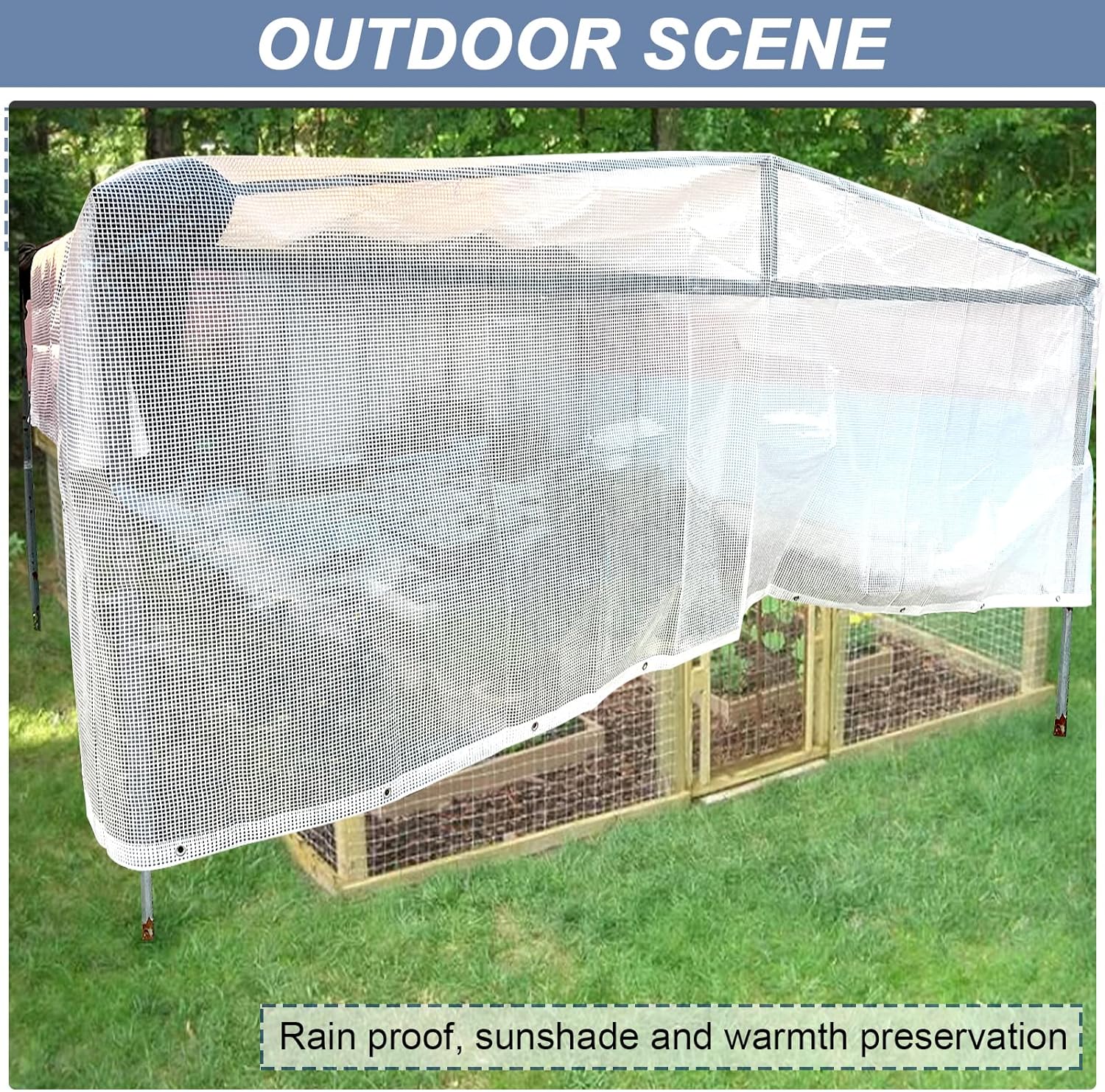 Lona de malla transparente impermeable de 10 mil resistente para resistencia a los rayos UV, lona de invernadero, lona grande con ojales, para