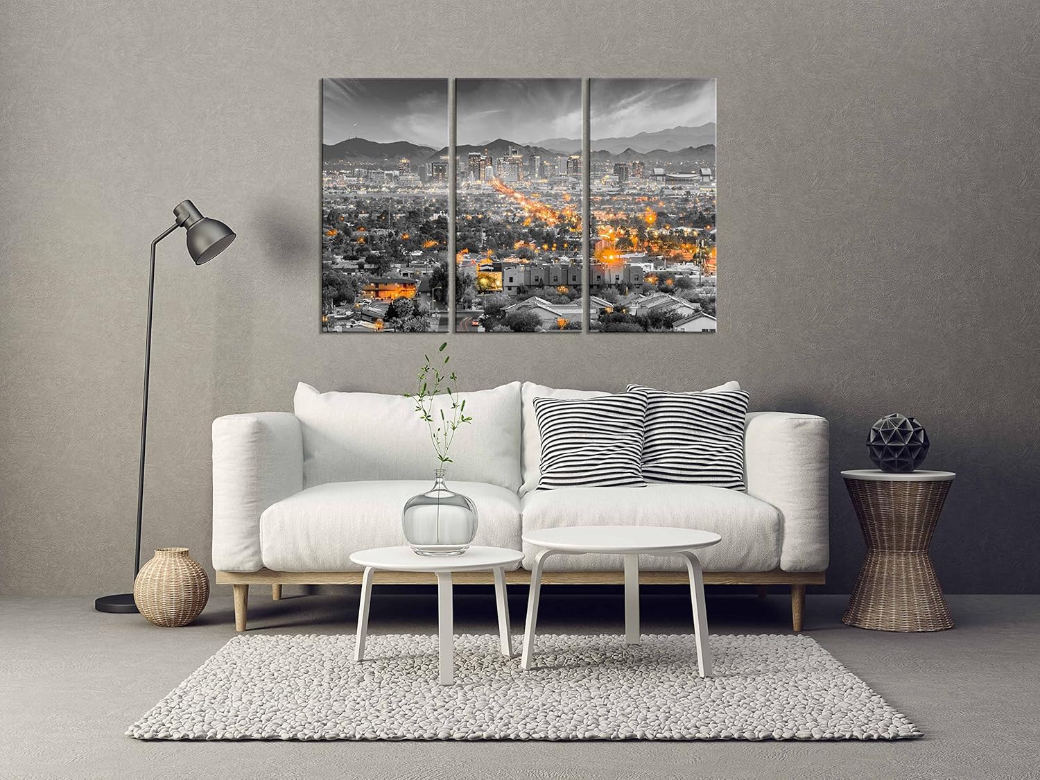 Phoenix City Skyline – Arte de pared, lienzo de paisaje urbano de Arizona, imágenes enmarcadas, pósters, pinturas, decoración de hogar, oficina,