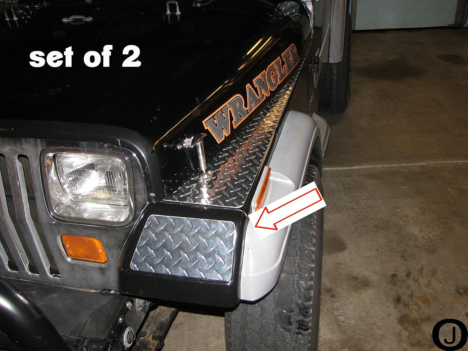 Se adapta a la cubierta del guardabarros delantero con placa de diamante Jeeep YJ