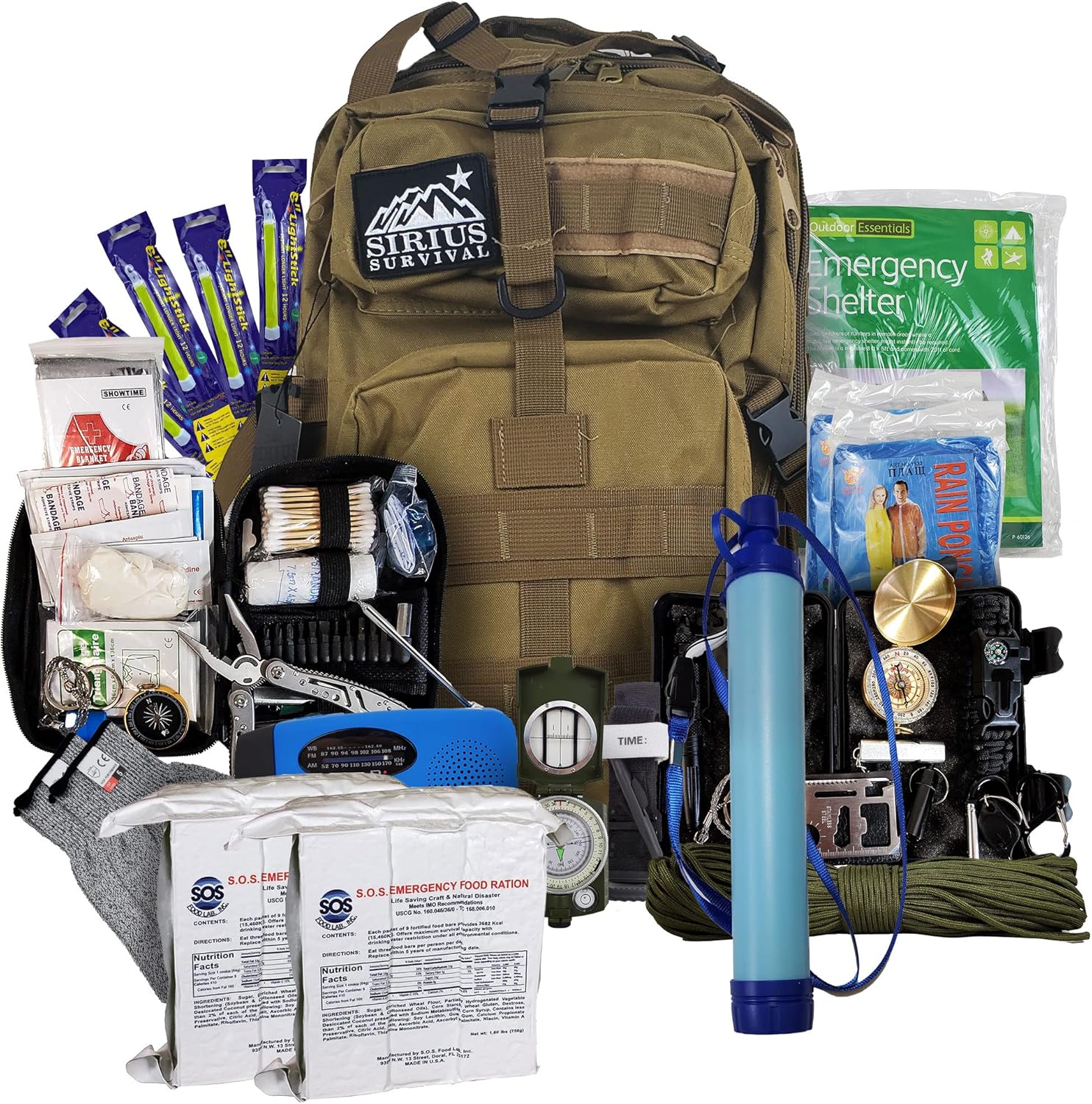Vital Kit de supervivencia de emergencia de 72 horas para la familia, prepárate para huracanes, inundaciones, tornados u otros desastres, 72 horas