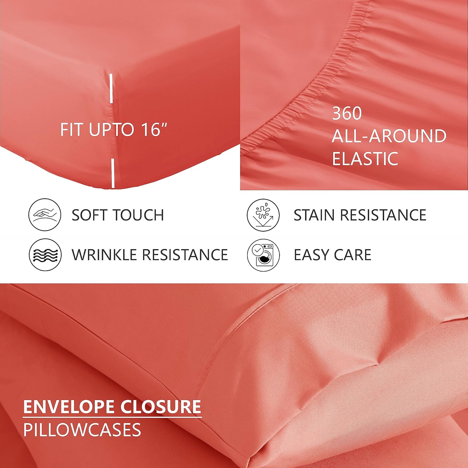 American Home Collection Juego de sábanas de 4 piezas tamaño King, microfibra extrasuave, transpirable, resistente a las arrugas y a la