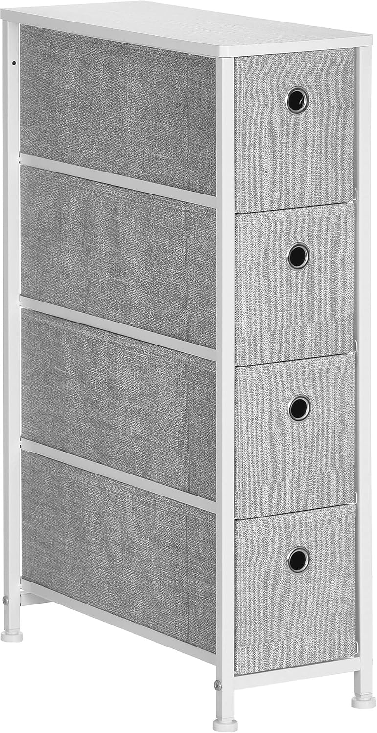SONGMICS Cómoda de almacenamiento de 3 niveles con 6 cajones de tela fáciles de tirar y mesa de madera, 31.5 pulgadas de largo x 11.8 pulgadas de