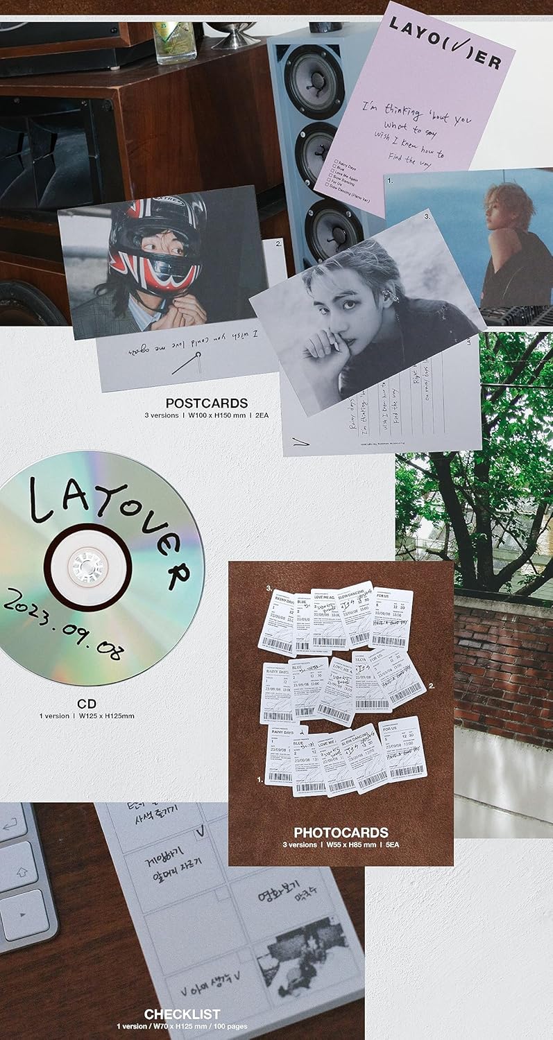 BTS V – Álbum Layover Rondom Ver. + Juego de tarjetas de fotos BTS