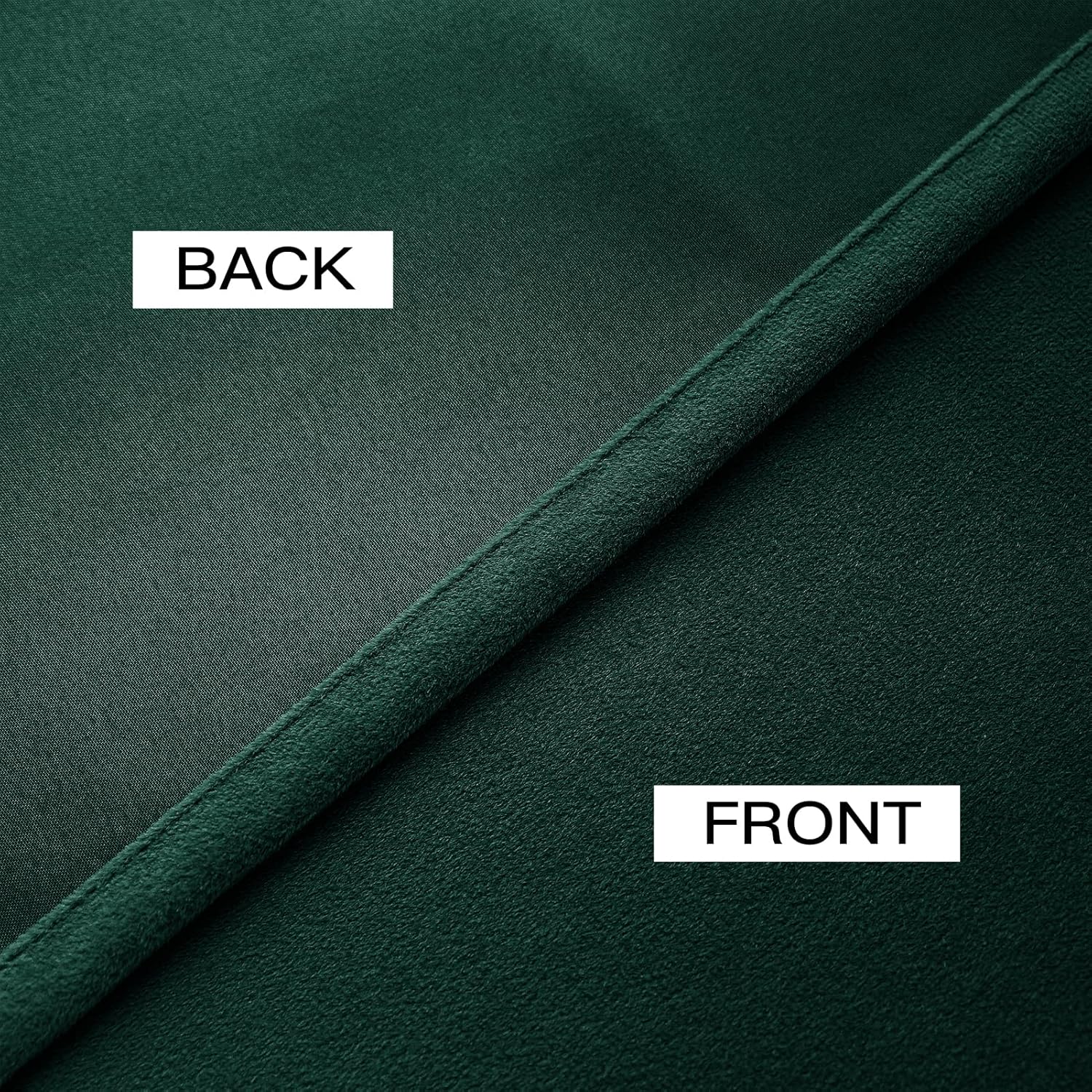 FY FIBER HOUSE Cortinas opacas de terciopelo verde oscuro para sala de estar, modernas cortinas con aislamiento térmico de lujo para decoración del