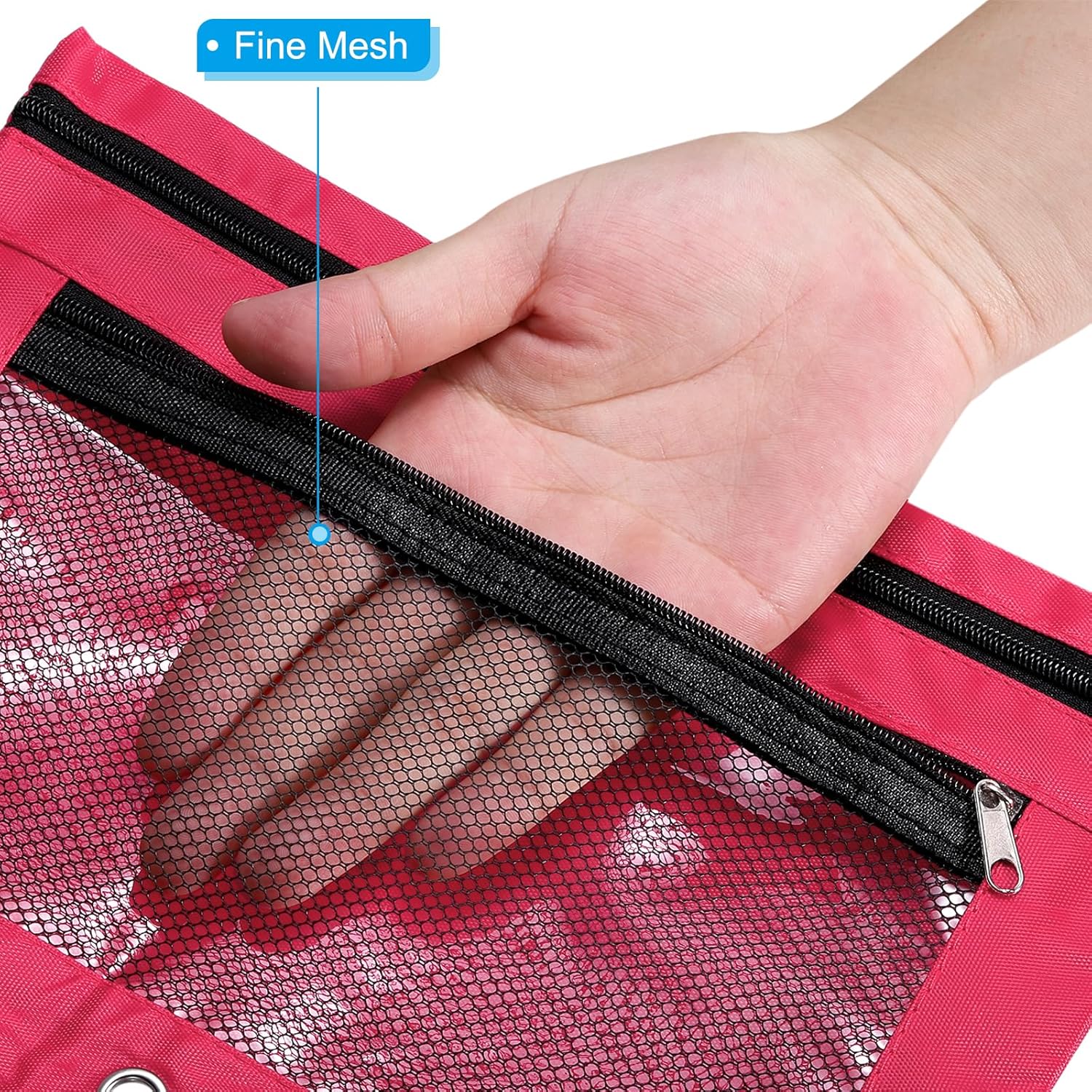 PATIKIL Estuche para lápices para carpeta de 3 anillos, paquete de 4 unidades, tela Oxford de malla con cremallera, estuche para oficina y hogar,