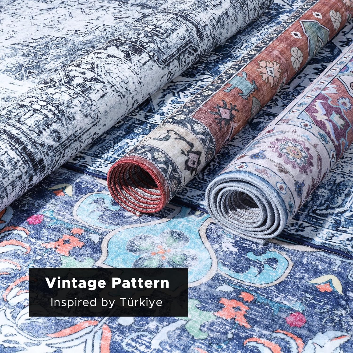 Alfombras de 2 x 3 para entrada, alfombra pequeña lavable antideslizante para puerta de interior para cocina, baño, parte trasera oriental, alfombra