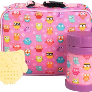 Bentology Juego de bolsas de almuerzo para niños, color rosa y amarillo, incluye bolsa de hielo duro reutilizable y termo de acero inoxidable para Bentology Juego de bolsas de almuerzo para niños, color rosa y amarillo, incluye bolsa de hielo duro reutilizable y termo de acero inoxidable para