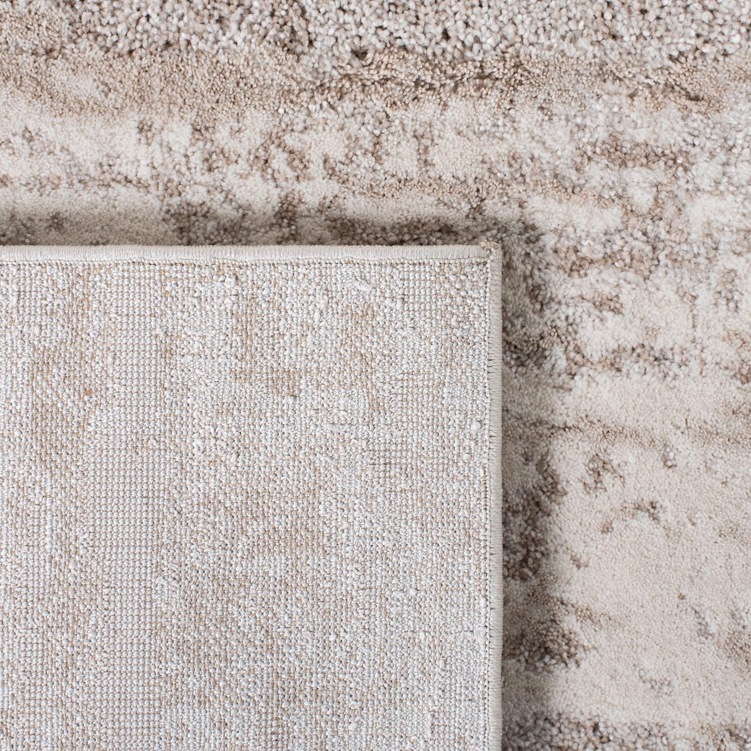 SAFAVIEH Century Collection – Alfombra cuadrada de 4 pies, color marfil y beige, diseño abstracto moderno, no desprende pelusa y de fácil cuidado,