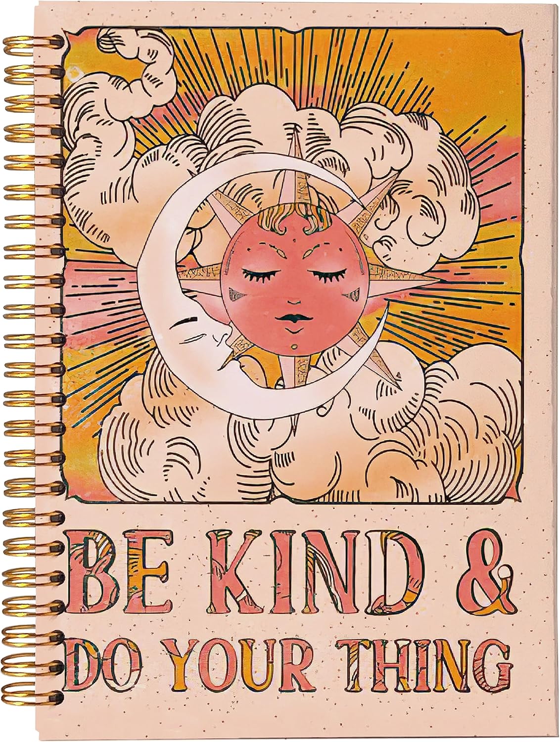 Cuaderno de diario con texto en inglés “Be Kind and Do Your Thing” con texto en espiral con texto en inglés “Be Kind and Do Your Thing” con texto en