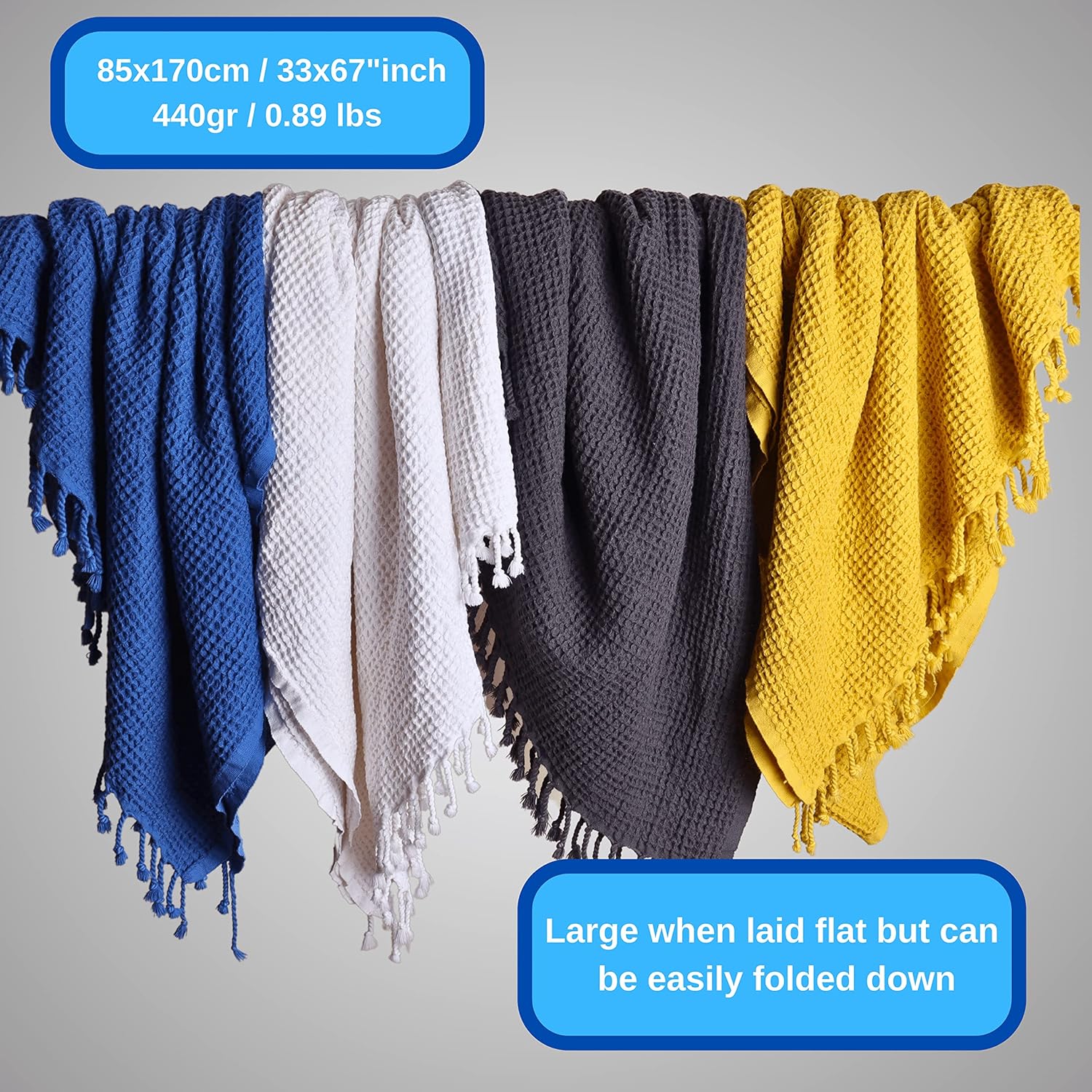 PÜSKÜL – Toallas de baño y playa finas de calidad suave, 67 x 33 pulgadas, paquete de 2 unidades (negro)