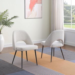 Morden Fort Sillas de comedor, sillas de comedor, juego de 2 cojines gruesos, sillas de acento con patas ajustables, sillas de comedor de tela Morden Fort Sillas de comedor, sillas de comedor, juego de 2 cojines gruesos, sillas de acento con patas ajustables, sillas de comedor de tela